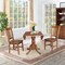 International Concepts Round 42 in Dual Drop Leaf Table, 2 San Remo Side Chairs, Distressed Oak, 42 in W, 42 in L, 29.5 in H K42-42DP-C10P - alternate 3